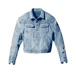 Vêtements d'extérieur surdimensionnés chauds à la mode hommes Original 100% coton moto veste décontractée unisexe rembourré Denim veste - Product Image 1