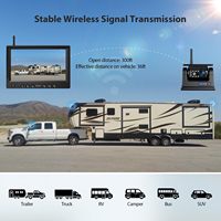 Caméra de tableau de bord solaire magnétique avec système de surveillance DVR 9 pouces sans fil et alimentation solaire pour voiture, camion, camping-car, remorque