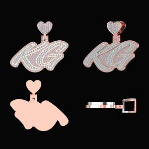 จี้ฮิปฮอปสีโรสขาวทอง14K ทันสมัย4.88กะรัตเพชรสำหรับปลูกในห้องแล็บแหวนเพชรน้ำหนัก30กรัมออกแบบได้ตามต้องการ - Product Image 3