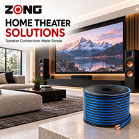Câble de haut-parleur HiFi ZONG 4Core RCA, conducteur en cuivre pur, gaine en PVC, 2,5 mm, faible bruit, usage professionnel en studio et en voiture, bobine de 100 m