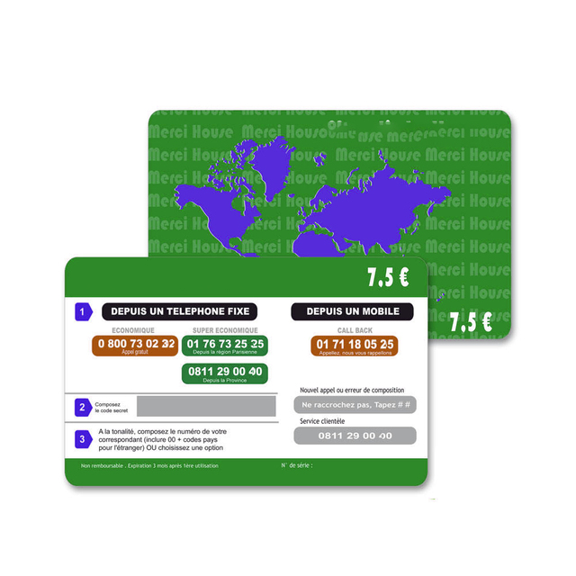 Custom OEM ODM Offset Printing Prepaid Scratch Code Recharge Cards Custom Telecom Calling Card Wholesale Supplier from China
