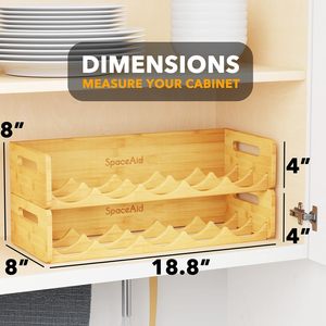 Estante doble de bambú de 3 niveles, soporte para botellas de agua, estante para vino con instalación de mesa para almacenamiento de exhibición de cocina en gabinete - Product Image 5