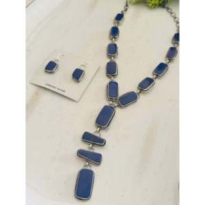 Ensemble de colliers géométriques Randy Billy en lapis-lazuli et argent sterling pour les occasions de cadeaux - Product Image 3