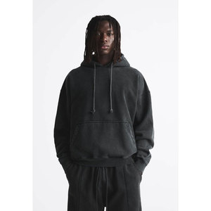 Streetwear d'hiver vintage surdimensionné avec logo imprimé bouffant pour hommes, ensemble de jogging deux pièces délavé à l'acide, grande taille, blanc, vintage - Product Image 2