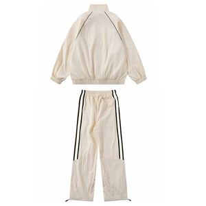 2025 survêtement à rayures personnalisées pour hommes ensemble de survêtement surdimensionné entièrement doublé en maille pour la saison d'automne - Product Image 1