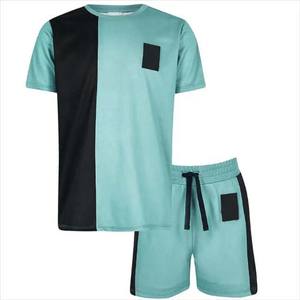 <b>Men's</b> Sportswear 2 Panel Twin Sets Summer O Neck Short Sleeve Jogging Fitness Wear Sets 100% Cotton <b>Men's</b> <b>T</b> <b>Shirts</b> and Shorts - Product Image 2