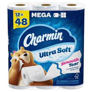For Ultra Soft Strong Washable Disposable 2-<b>Ply</b> <b>Toilet</b> <b>Paper</b> Mega Rolls <b>4</b>" X <b>4</b>" White 224 Sheets Per Roll Pack of 12 Rolls - Product Image 6