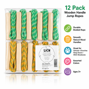 Cuerdas para saltar con mangos de madera, 4 colores surtidos, 98.75 pulgadas de largo, caja de 240 unidades, para niños de 8 a 13 años, unisex - Product Image 3