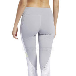 2024 mallas de entrenamiento transpirables de patrón sólido de cintura media de alta elasticidad para chicas deportivas Spandex/poliéster - Product Image 6