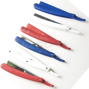 Barber <b>Edge</b> Folding Straight Shaving Razor with Plastic Handle Disposable Straight Razor with Knife and Holder - Product Image 4