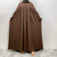 Fabricant pakistanais turquie dubaï modeste Abaya Cardigan 2024 élégant couleur unie doux crêpe ample longue Maxi Abaya femmes robe
