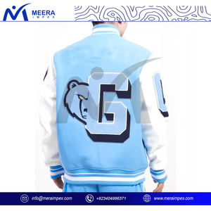 Uniforme de chaqueta universitaria OEM para hombre, chaqueta de cuero PU y lana de estilo béisbol con logotipo personalizado para la escuela, equipo universitario, ropa deportiva - Product Image 4