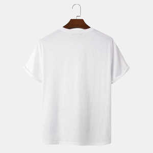 T-shirt blanc personnalisé 100% coton T-shirt impression logo pour hommes t-shirts unis imprimé blanc noir T-shirt - Product Image 1