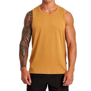 Débardeurs de gym 100% coton personnalisés OEM pour hommes de grande taille, débardeurs décontractés à motif imprimé, hauts tricotés respirants pour hommes - Product Image 1