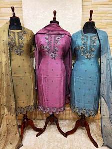 Trajes de moda india bordados a mano sin costuras de diseñador moderno para mujer estilo tradicional elegante para fiestas - Product Image 4