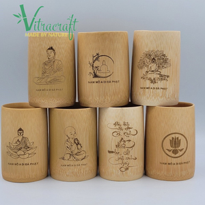 Ietnamese-Tazas de bambú hechas a mano con grabado del logotipo de ustom, productos de cofre para usuarios, H8-H12cm Ize 100% - Product Image 1