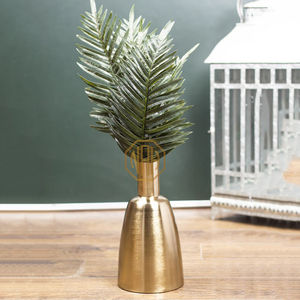 Vase décoratif en métal doré Design intemporel Pot de fleur artisanal robuste de haute qualité Accent de fête pour la maison Fournisseur d'usine en gros - Product Image 6