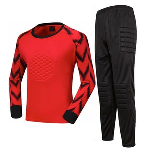 Custom Men's Soccer Team Goalkeeper Uniforms Plus Size Includes Jersey and Shorts with Logo Name Number 100% Polyester - Product Image 1
