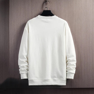 StreetWear brodé personnalisé sweat-shirt blanc de luxe lourd 100% coton sweat-shirt à col rond uni pour hommes - Product Image 6