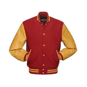 Venta al por mayor de chaqueta de béisbol con logotipo personalizado bordado deportes sueltos Vintage Varsity chaquetas - Product Image 1