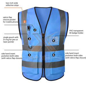 Chaleco Reflectante de Seguridad Personalizado de Alta Calidad, Material Duradero, Impermeable - Product Image 2