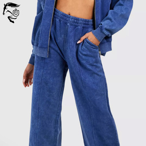 Chándal lavado ácido personalizado para Mujer | Conjunto de sudadera con pantalones de chándal ropa de calle etiqueta privada al por mayor - Product Image 6