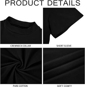 Nueva ropa de calle, camiseta negra de gran tamaño con hombros caídos, camisetas transpirables de cuello simulado de doble capa Vintage Boxy para hombre - Product Image 2