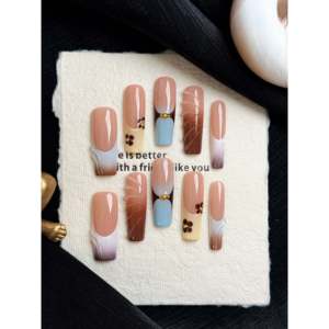 Decoraciones de Uñas Elegantes Latte Harmony Press-on para Mujer - Product Image 3
