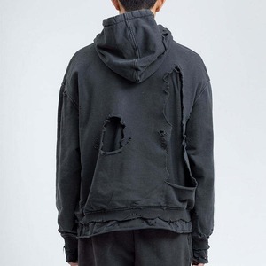 Sudadera con Capucha para Hombre, Diseño Nuevo, Estilo Desgastado, Bordado, Color Liso, Manga Larga, para Invierno, Básico, Mezcla de Algodón - Product Image 3