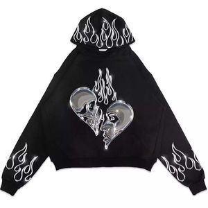 Sudadera con capucha con diseño de estampado DTG de algodón orgánico 100% con capucha con estampado de logotipo personalizado para hombres, moda personalizada transpirable GSM pesada - Product Image 3