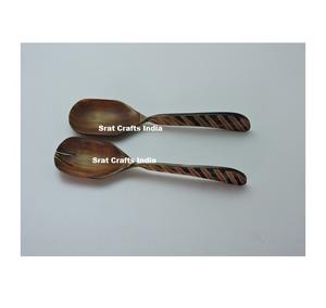 Juego de Servidores de Ensalada de Cuerno Natural Personalizado de la Mejor Calidad, Utensilios de Cocina Decorativos Hechos a Mano por el Fabricante - Product Image 6