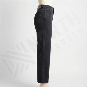 Pantalones Vaqueros de Mezclilla Holgados y Cómodos para Mujer, Color Personalizado, Estilo Desgastado, Rotos y Apilados, Pantalones de Moda Premium para Mujer - Product Image 3