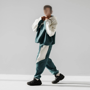 Sweat à capuche ample pour les couples impression broderie hommes et femmes basiques coton mélangé - Product Image 3