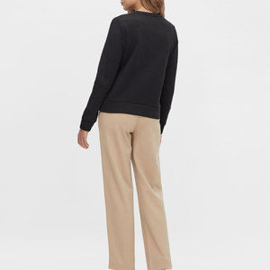 Sweat-shirt femme oversize teint uni unisexe coton sweats à capuche coréens sweats ras du cou vierges logo personnalisé hauts pullover - Product Image 2