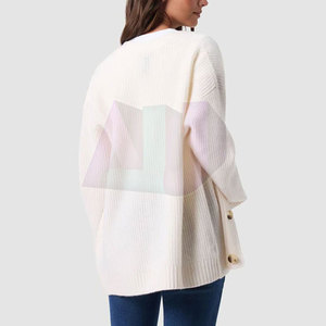 เสื้อคาร์ดิแกนผ้าวูลถักสำหรับผู้หญิงวัสดุระบายอากาศได้ดีนุ่มทนทานเหมาะสำหรับแฟชั่นและใช้ในชีวิตประจำวัน - Product Image 4