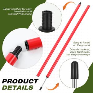 Poteau de slalom d'agilité pliable en PVC pas cher, écologique, durable, multi-usages, logo personnalisé, équipement d'entraînement de football - Product Image 2