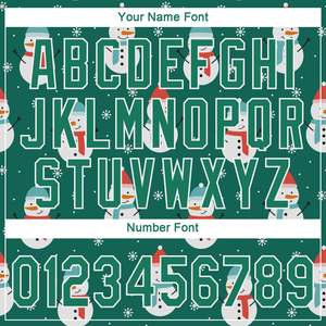 Venta caliente logotipo personalizado Kelly Green-White Christmas 3D Authentic Baseball Jersey - Product Image 5