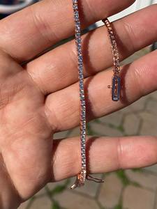 Brazalete de Tenis Moderno y Elegante con Diamantes de Moissanita Redondos, Chapado en Oro Rosa sobre Plata 925, Joyería Fina de Lujo - Product Image 3