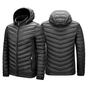 Manteau d'hiver brillant de Style High Street pour hommes meilleure qualité veste en duvet bouffante personnalisée col à capuche tissu tissé Promotion de la qualité - Product Image 2