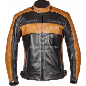 Blouson de moto en cuir personnalisable pour homme - Grande taille, imprimé sur mesure, imperméable, ignifuge, respirant, automne/hiver - Product Image 4