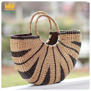 Pour les femmes nouvelle tendance produits chauds jonc de mer jacinthe d'eau sacs à main sacs faits à la main sac de paille réutilisable sac à provisions - Product Image 3