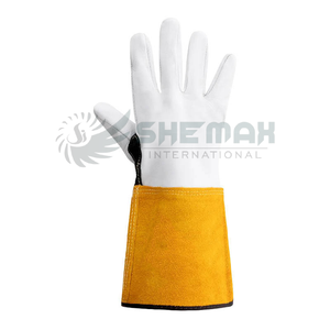 Guantes de soldadura resistentes al calor para protección de arco Mig Tig, diseño de cuero resistente con palma reforzada y seguridad de puño extendido - Product Image 1