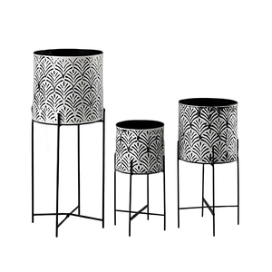 Jardinière galvanisée de haute qualité au design antique avec support pour décoration de plantes d'intérieur et d'extérieur pour la maison, le bureau et l'hôtel - Product Image 3