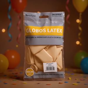 Ballons en latex Decotex 45 cm beige, lot de 6, décorations de fête - Product Image 3