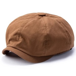 Chapeau de gavroche oversize pour hommes à grosse tête Béret en coton Papa Vintage Flat Ivy Cabbie Cap Octogonal Cap - Product Image 2