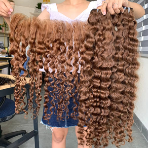 Cabello humano Remy vietnamita sin procesar euroasiático 100% grado rizado en estado natural - Product Image 1