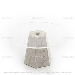 Exhibidor de Acrílico Premium Hecho a Mano con Acabado Pulido y Forma Redonda para Exhibición de Postres, Pastelería y Confitería, Base para Tartas de Nácar - Product Image 5