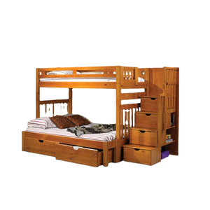 Precio al por mayor, litera de madera con escalera, cama de madera natural, litera para niños, muebles de dormitorio - Product Image 3