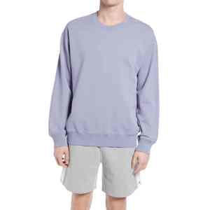 เสื้อสเวตเตอร์คอกลมแขนยาวคอตตอนสำหรับผู้ชายเสื้อสเวตเชิ้ต100% สีพื้นดีไซน์ใหม่ล่าสุดงาน OEM - Product Image 3