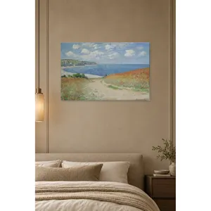 Impression sur toile Fida Monet Chemin de coquelicots au bord de la mer - Product Image 3